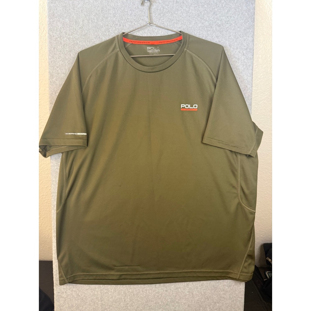 Polo Sport Ralph Lauren Mens XXL Olive Green ThermoVent Performance T-Shirt